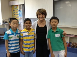 Judy and some of her students on "Meet The Teacher Day".