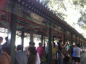 One very small section of the "Long Corridor". It's the longest wooden corridor in the world.  The Emperor used it to walk from one section of the Summer Palace to another.  Each painting is different, and there are over 10,000 of them.